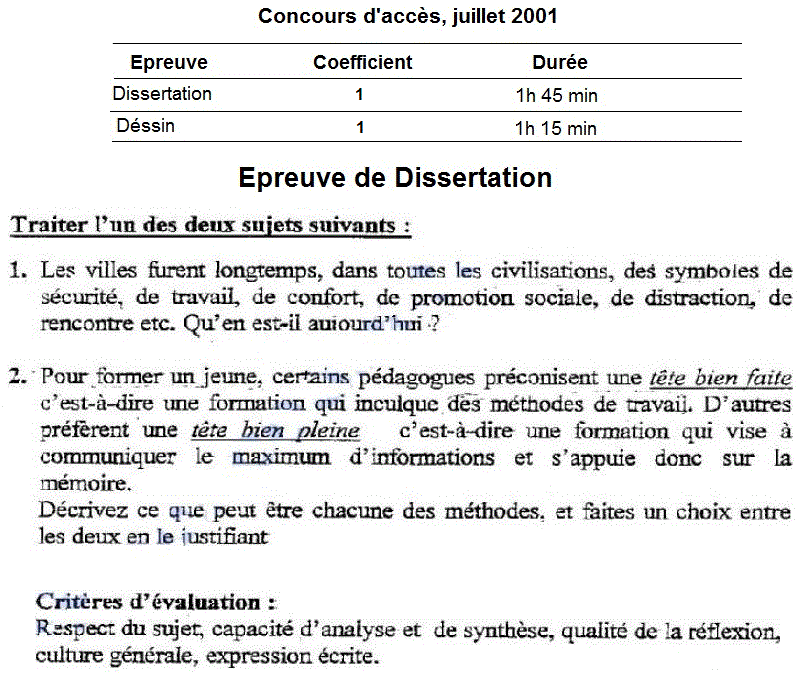 architecture. Concours-2001